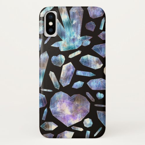 Magical Energy Crystals Rainbow Crystal Rocks iPhone X Case