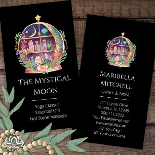 Magical Essential Oils Apothecary Yoga Crystals Business Card