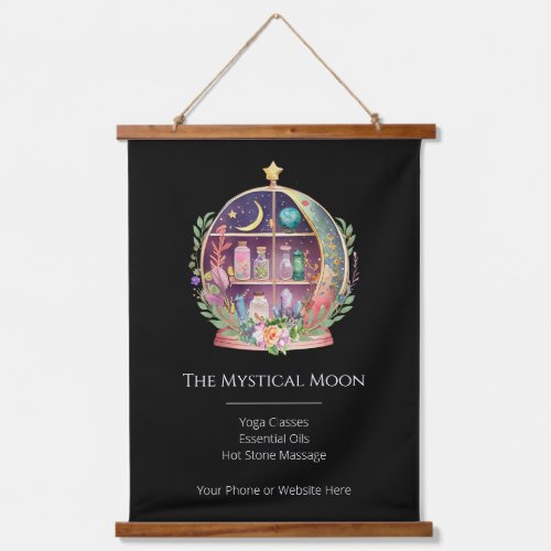 Magical Essential Oils Apothecary Yoga Crystals Hanging Tapestry
