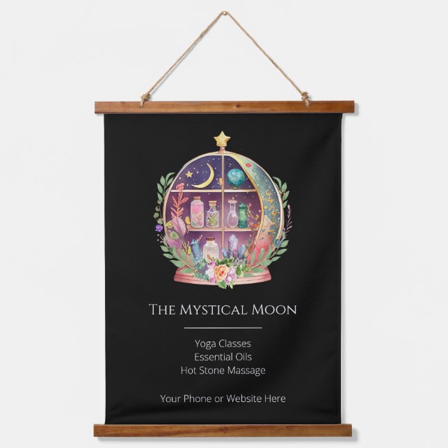 Magical Essential Oils Apothecary Yoga Crystals Hanging Tapestry (Front)