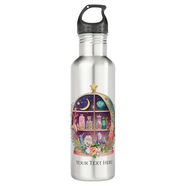 Magical Essential Oils Apothecary Yoga Crystals Stainless Steel Water Bottle (Front)