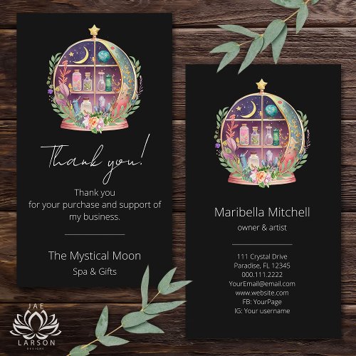 Magical Essential Oils Apothecary Yoga Thank You Business Card