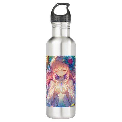 Magical Ethereal Anime Girl  Stainless Steel Water Bottle