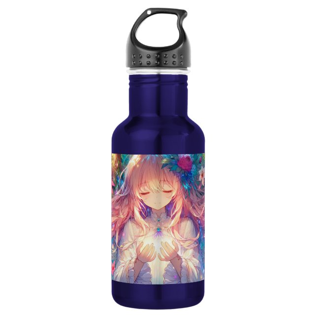 Magical Ethereal Anime Girl  Stainless Steel Water Bottle (Front)