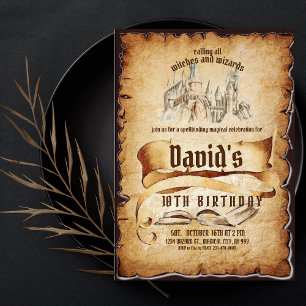 Magical Fabulous 10th Birthday Party Invitation