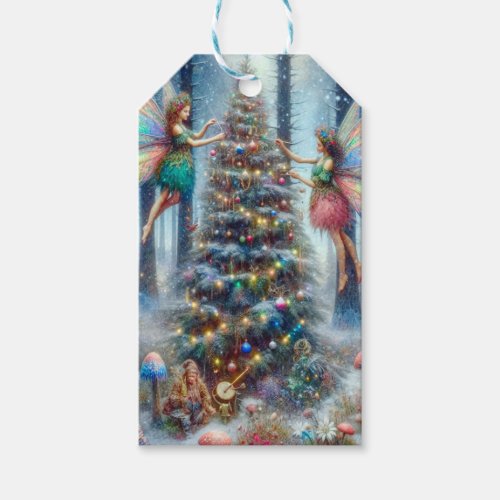 Magical Fairies and Elves Christmas Tree Gift Tags