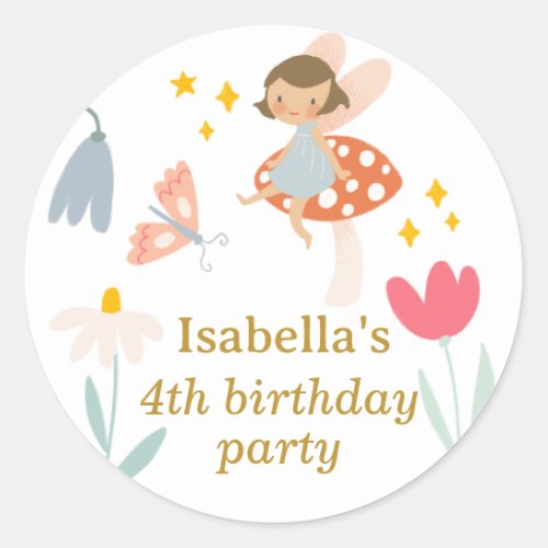 Magical Fairies Party Classic Round Sticker