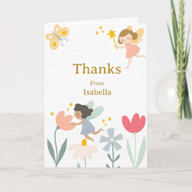 Magical Fairies Thank You Note Card (Front)