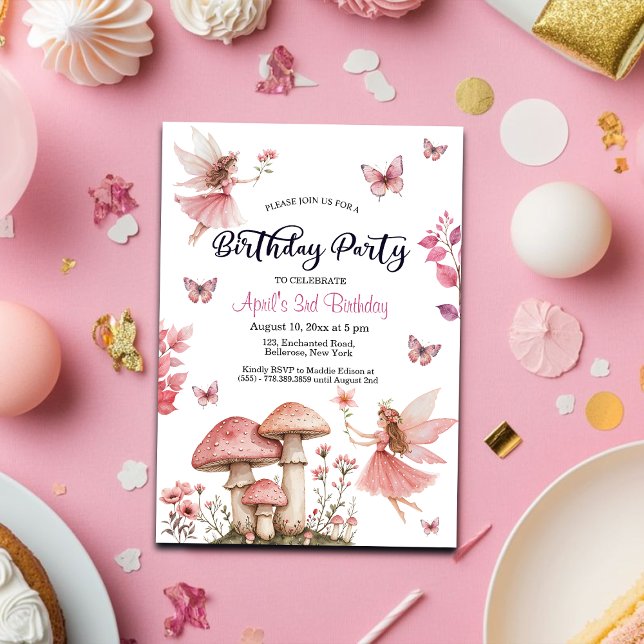 Magical Fairies Wonderland 3rd Birthday Invitation (Creator Uploaded)