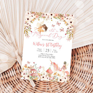 Magical Fairy 1st Birthday Invitation