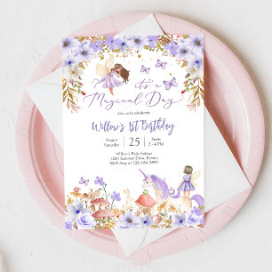 Magical Fairy 1st Birthday Invitation