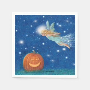 Magical Fairy and Jack O'Lantern Halloween party Napkins