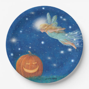 Magical Fairy and Jack O'Lantern Halloween party Paper Plates