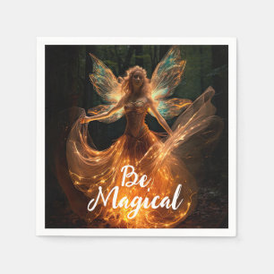 Magical Fairy Angel with Wings in Forest Pixie Napkins