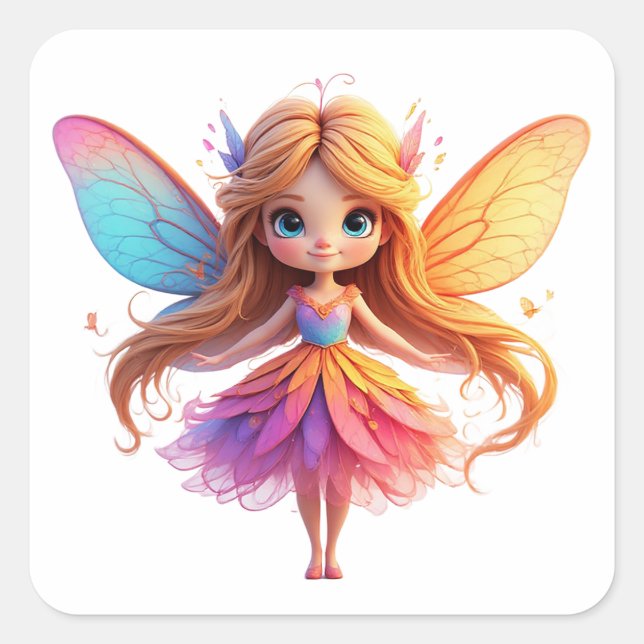 Magical Fairy Art Aesthetic Decorative Square Sticker (Front)