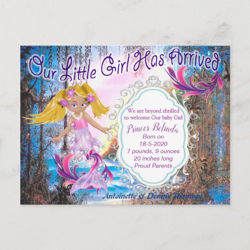 Magical Fairy Baby Mermaid has arrived Postcard