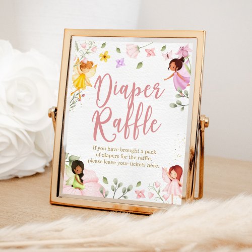 Magical Fairy Baby Shower Diaper Raffle Game Sign