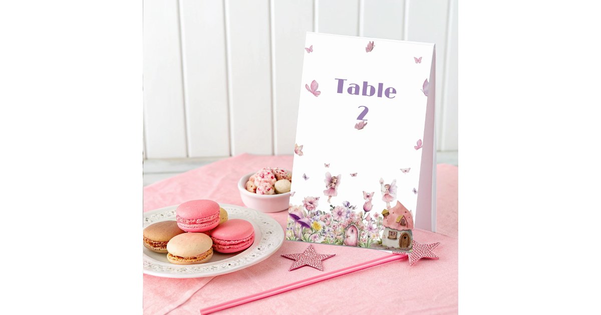 Magical Fairy Baby Shower Table Number Sign | Zazzle