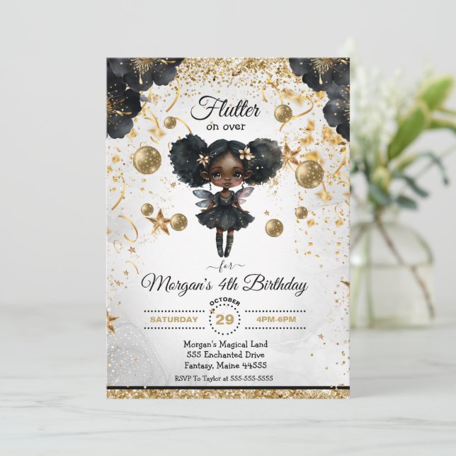 Magical Fairy Birthday Invitation (Standing Front)