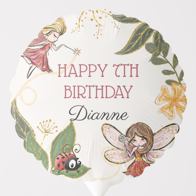 Magical Fairy Birthday Party Balloon (Front)