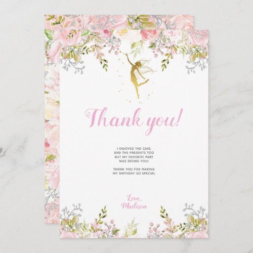 Magical Fairy Birthday Thank You Cards