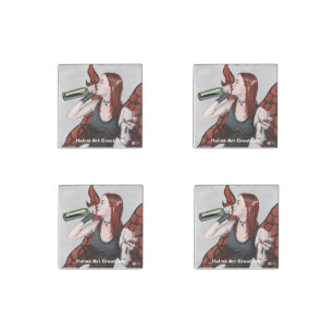 Magical Fairy Drinking Wine Fantasy Stone Magnets