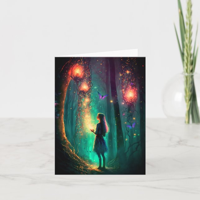 Magical Fairy Enchanted Forest Fantasy Pixie Dust Card (Front)