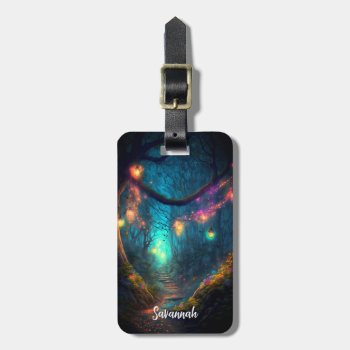 Magical Fairy Enchanted Forest Fantasy Pixie Dust Luggage Tag by azlaird at Zazzle