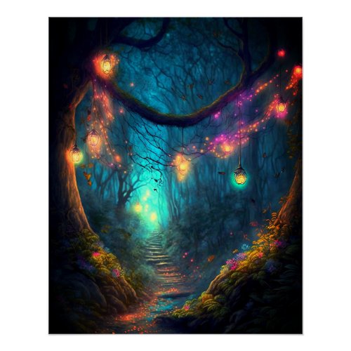 Magical Fairy Enchanted Forest Fantasy Pixie Dust  Poster