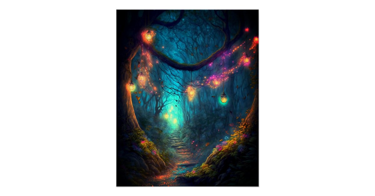 Magical Fairy Enchanted Forest Fantasy Pixie Dust Poster | Zazzle