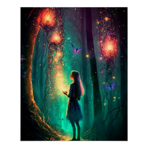 Magical Fairy Enchanted Forest Fantasy Pixie Dust Poster