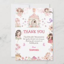 Magical Fairy First Birthday Thank You cards 