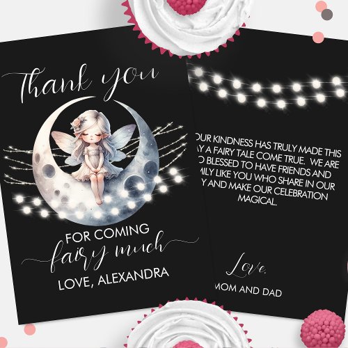 Magical Fairy First Girl Birthday  Thank You Card