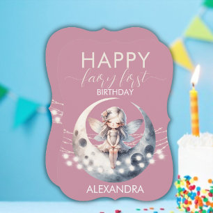 Magical Fairy First Girl Happy Birthday Card
