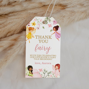 Magical Fairy Floral Baby Shower Thank You Favor Gift Tags