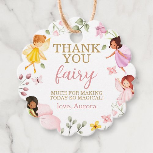 Magical Fairy Floral Birthday Thank You Favor Tags