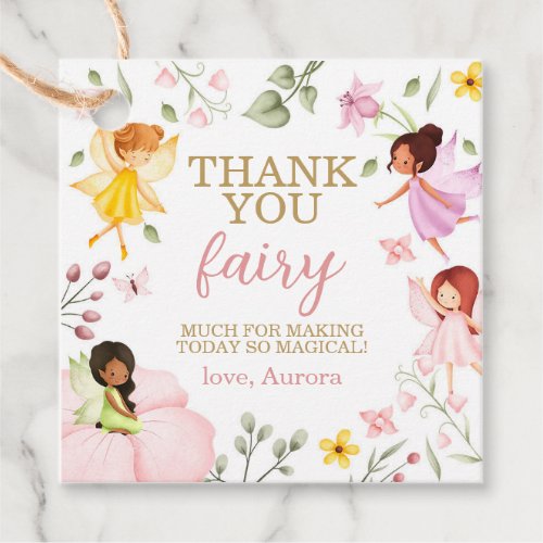 Magical Fairy Floral Birthday Thank You Favor Tags