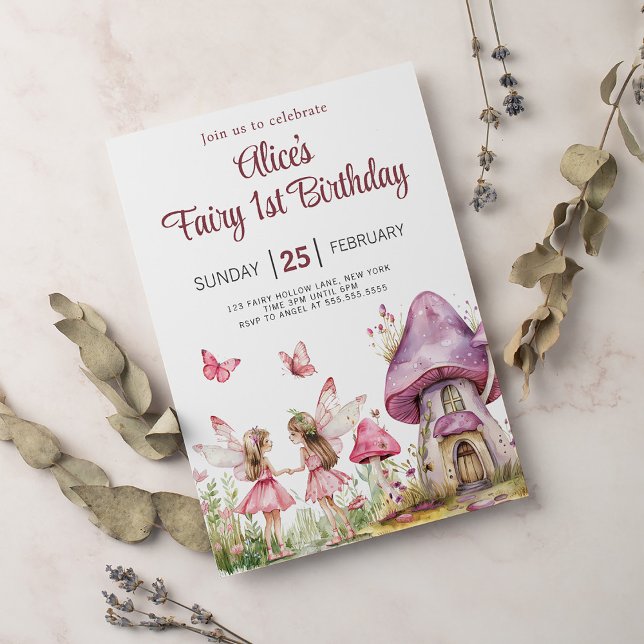 Magical Fairy Floral Garden Girls Birthday Invitation (Creator Uploaded)