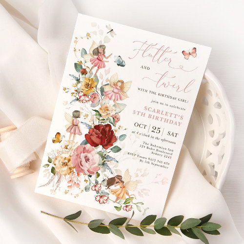 Magical Fairy Floral Garden Pixie Girls Birthday I