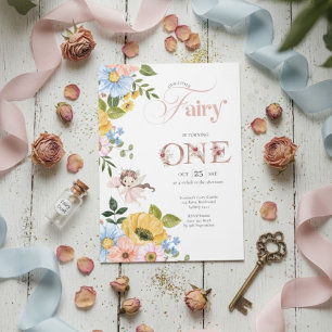 Magical Fairy Floral Garden Pixie Girls Birthday  Invitation