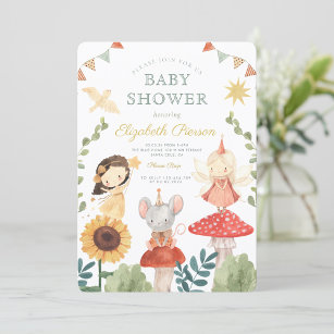 Magical Fairy Forest Mushroom Baby Shower Invitation