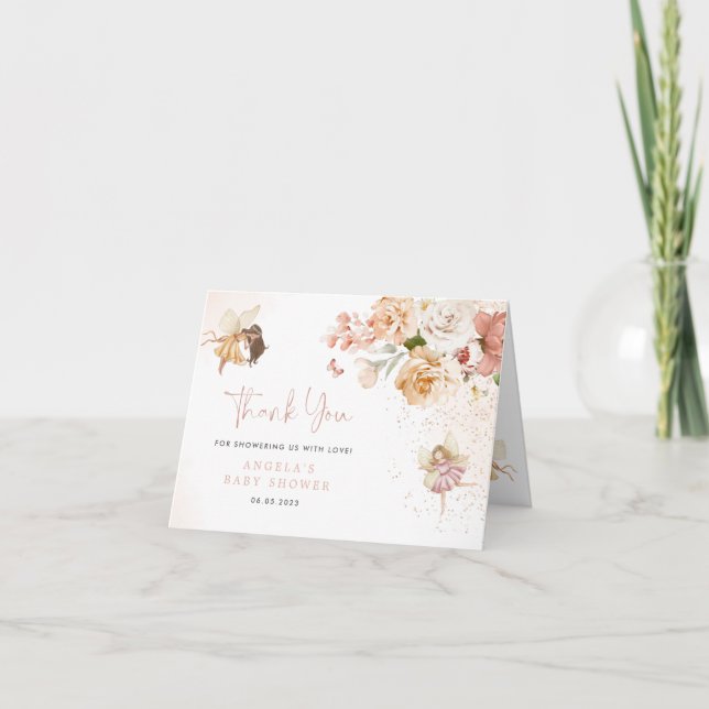 Magical Fairy Garden Baby Shower Thank You Card (Front)