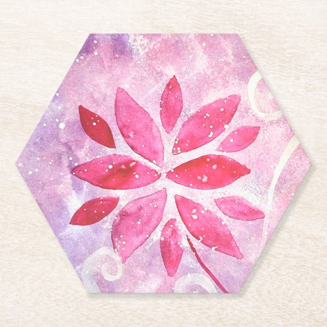 Magical Fairy Garden Birthday Hexagon Paper Coaster (Front)