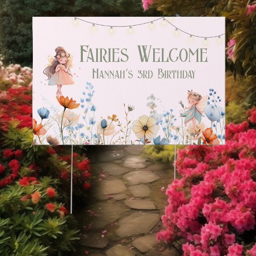 Magical Fairy Garden Birthday Welcome Sign