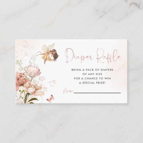Magical Fairy Garden Diaper Raffle Card