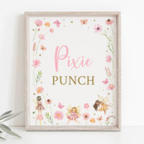 Magical Fairy Garden Floral Birthday Drinks Sign