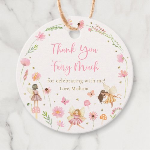 Magical Fairy Garden Floral Birthday Favor Tags