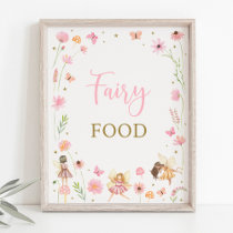 Magical Fairy Garden Floral Birthday Food Sign