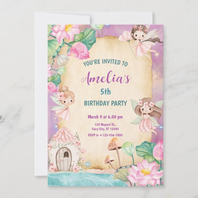 Magical Fairy Garden Invitation (Front)