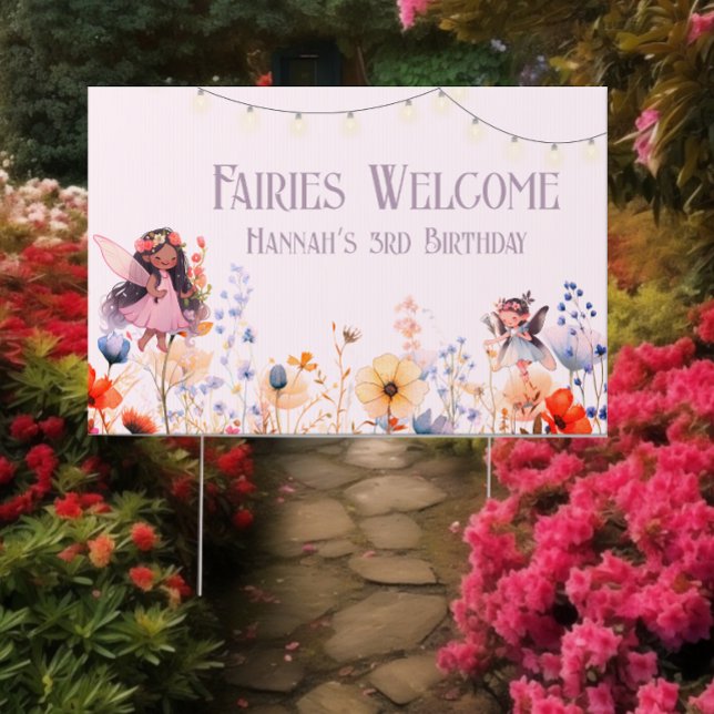 Magical Fairy Garden Pastel Birthday Welcome Sign (Creator Uploaded)